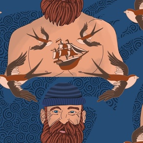 Happy tattooed sailor - large scale