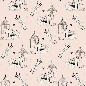 Scribble Dog House_blush pink_MEDIUM
