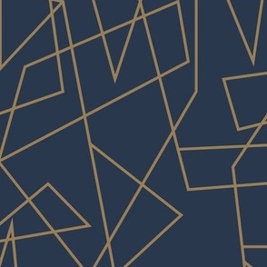 Modern Geometric Large - Navy and Light Gold