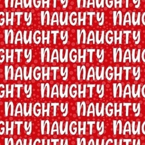 Medium Scale Naughty Christmas Holiday on Red