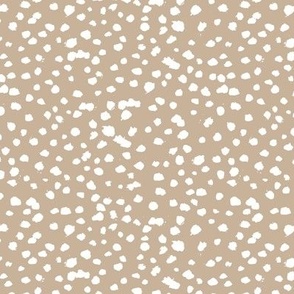 Gritty brush spots - raw boho spots and dots minimalist texture scandinavian style neutral white on latte beige tan vintage palette SMALL