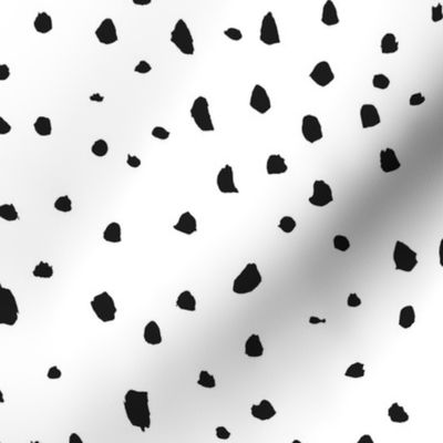 Irregular dots - Minimalist boho spots and dots design wild animal print confetti black on white LARGE