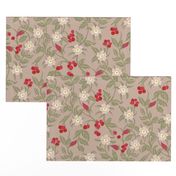 Dog Roses on Taupe