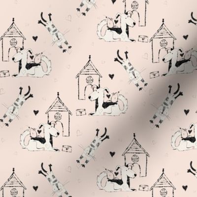 Scribble Dog House_blush pink_SMALL