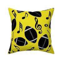 Medium Black Football Music Notes Lemon Lime Yellow