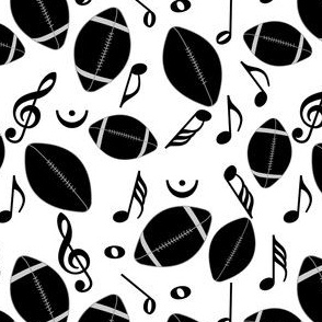 Small Black Football Music Notes White