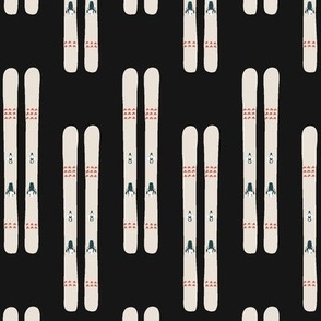 Winter Skis in Black and Beige