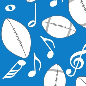 Large Football White Music Notes Bluebell
