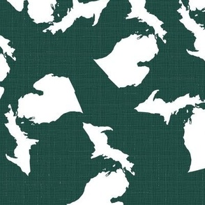 Michigan Print Green And White