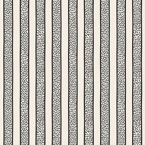 Minimal hand-drawn dots and stripes - Fika Coordinate - black on  linen white - medium
