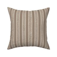 Minimal hand-drawn dots and stripes - Fika Coordinate - linen white on beige/brown  - medium