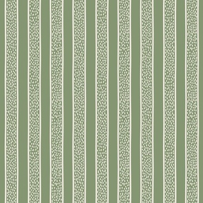 Minimal hand-drawn dots and stripes - Fika Coordinate - linen white on artichoke green - medium