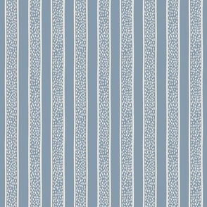 Minimal hand-drawn dots and stripes - Fika Coordinate - linen white on dusty powder blue - medium