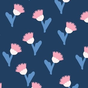 Flower Bud Blossoming in Navy