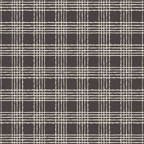 Vintage Plaid // Ivory on Charcoal Gray