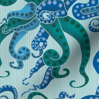 Under the Sea Ocean Tentacles  // Pantone Ultra-Steady Blue and Green