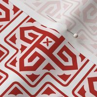 Peppermint Candy Tile // White on Christmas Red