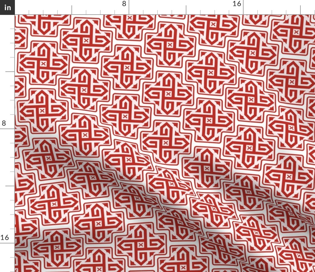 Peppermint Candy Tile // White on Christmas Red