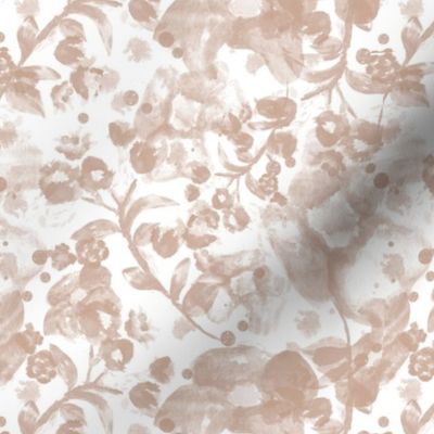 Watercolor meadow flowers - summer blossom tropical surf and beach theme tan latte on white seventies palette 