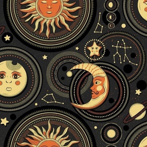 Vintage Astronomy: The Sun, The Moon and The Stars / Medium Scale