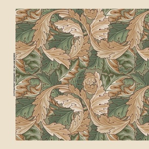 William Morris - acanthus green - Artprint - ART NOVEAU MUSEUM- Cotton Prints Exhibition , - William Morris Wall Hanging, William Morris Tea towel Fabric 