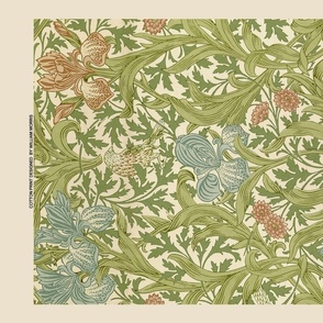William Morris - IRIS - Artprint -  ART NOVEAU MUSEUM- Cotton Prints Exhibition , - William Morris Wall Hanging, William Morris Tea towel
