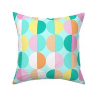 pastel green half circles on light turquoise | large