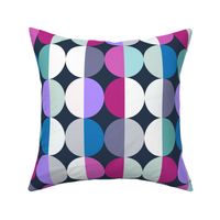 Colorful half circles on navy blue | large