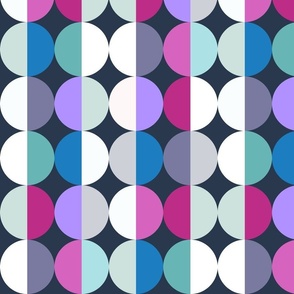 Colorful half circles on navy blue | large