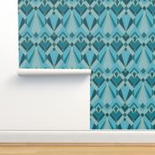 Art Deco / Nouveau - Medium Scale - Polar / Sky Blue 