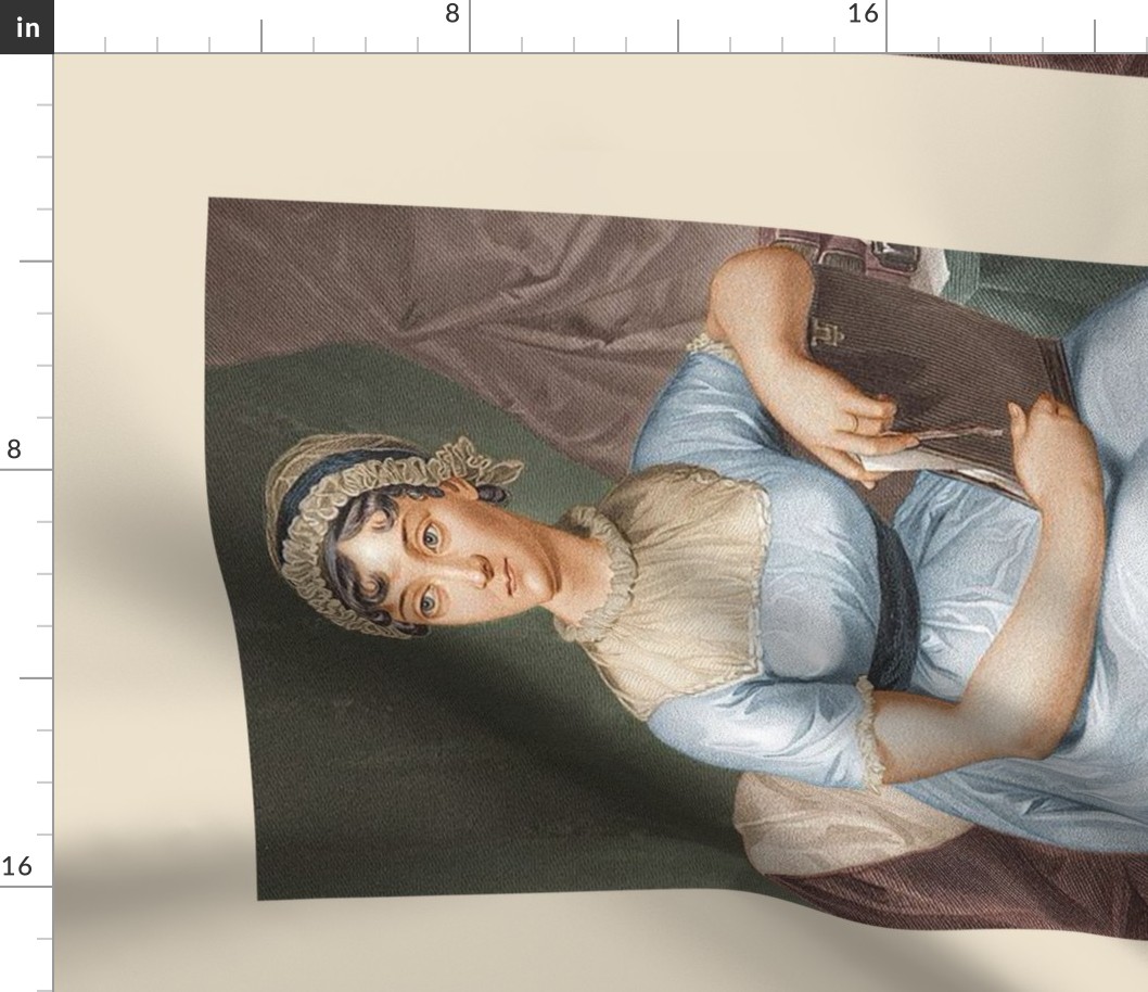 Beloved Jane - Jane Austen Portrait Teatowel - Wall Hanging Jane Austen Painting 1