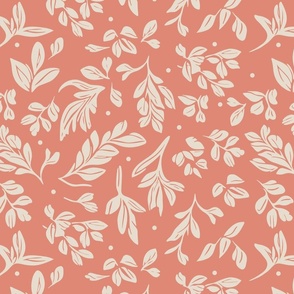 Peach foliage repeating pattern variation-01