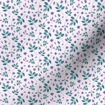 Watercolor Dainty Floral - Purple/Green