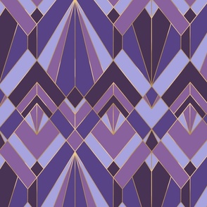 Art Deco / Nouveau - Medium Scale - Amethyst - Purple / Lilac / Lavender 