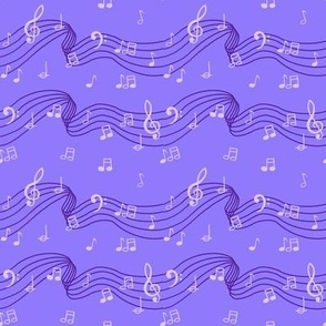 Musical notes on purple 