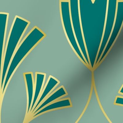 Art deco abstract flora