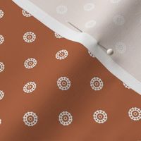 Acorn Cap Dot: Rust & White Geometric Dot