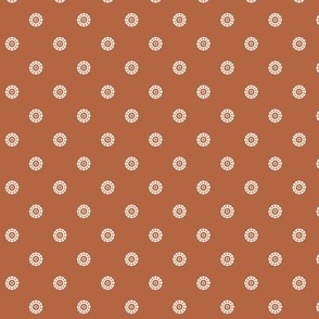 Acorn Cap Dot: Rust & White Geometric Dot
