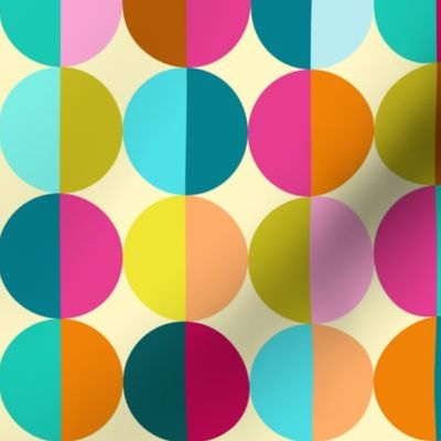 Colorful half circles on light yellow | medium