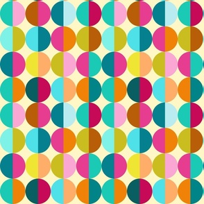 Colorful half circles on light yellow | medium