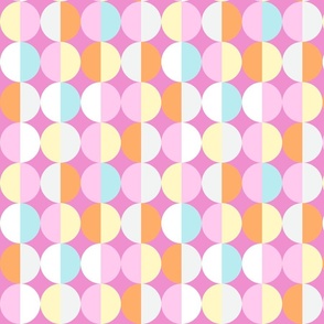 Colorful half circles in bright colors on pink | medium
