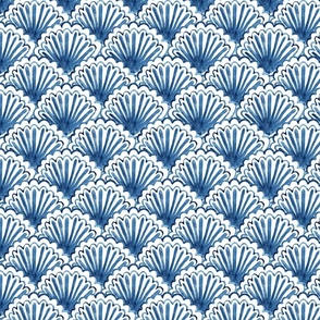Watercolor blue shells
