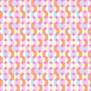 Colorful half circles on pink | small