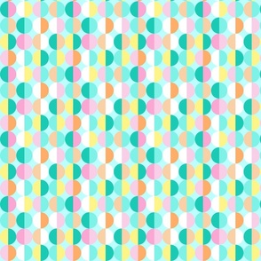 Colorful half circles on light turquoise | small
