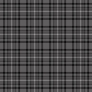 ★ BLACK AND GRAY TARTAN XS ★ Royal Stewart inspired / Extra Small Scale (2") / Collection : Plaid ’s not dead – Classic Punk Prints 