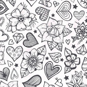 heart and flower tattoos-medium