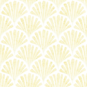 small scale abstract watercolor fan - buttercup scallop - coastal yellow wallpaper