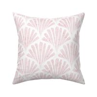 small scale abstract watercolor fan - cotton candy scallop - coastal pink wallpaper