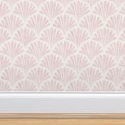 small scale abstract watercolor fan - cotton candy scallop - coastal pink wallpaper