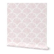 small scale abstract watercolor fan - cotton candy scallop - coastal pink wallpaper